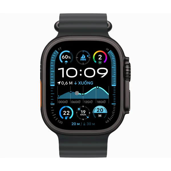 Apple Watch Ultra 2 (2024) LTE 49mm Viền Titanium Dây Trail Loop - Size S / M - Titan Đen