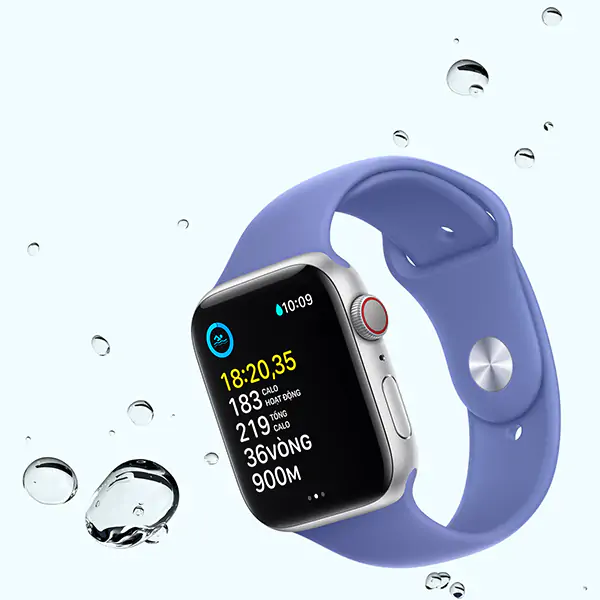 Apple Watch SE 2024 GPS 44mm Viền Nhôm Dây Cao Su - Chính Hãng VN/A - Size S/M